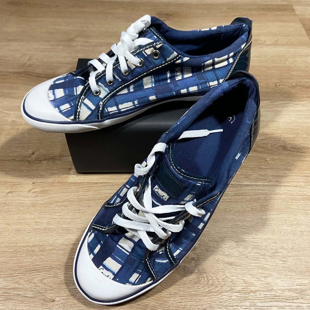 Coach Blue Plaid Tennis Shoes Size 10